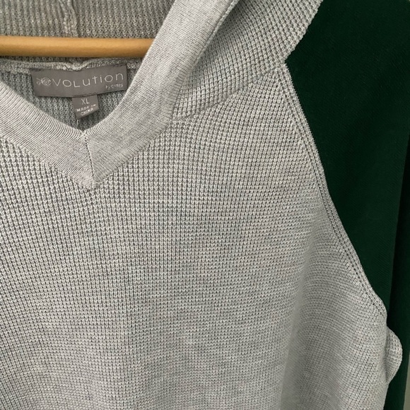 Evolution by Cyrus Women's Gray Rib Knit Pullover Hoodie Top NWT Size XL - Picture 3 of 5